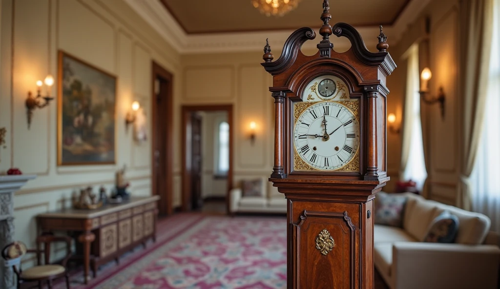 Image of a Traditional Grandfather Clock in a Home Setting
