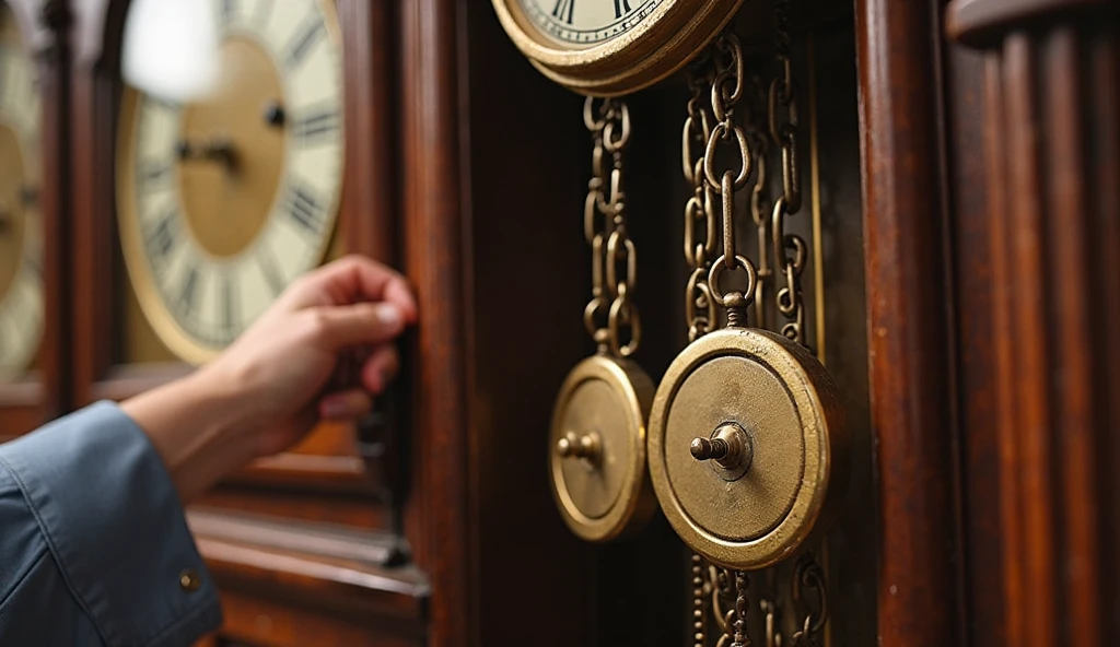 Image of a Horologist Working on a Grandfather Clock