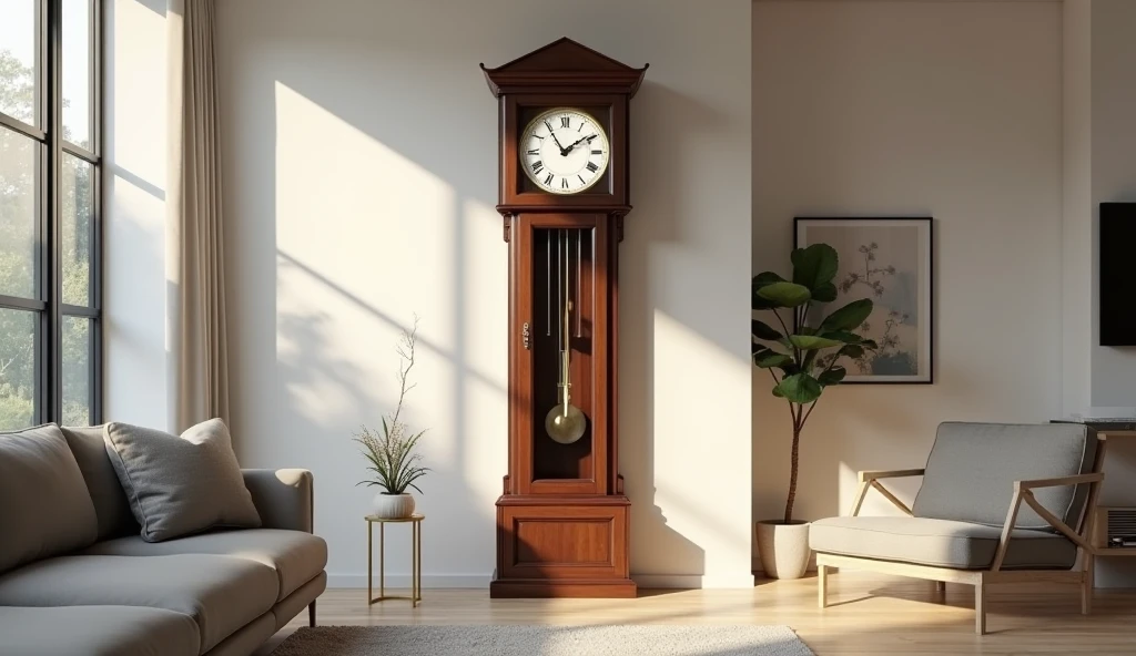 A series of images showing the step-by-step process of cleaning and maintaining a Westminster Chime Grandfather Clock. Each image should include your brand name, “grandfatherclock.us,” in a subtle font.