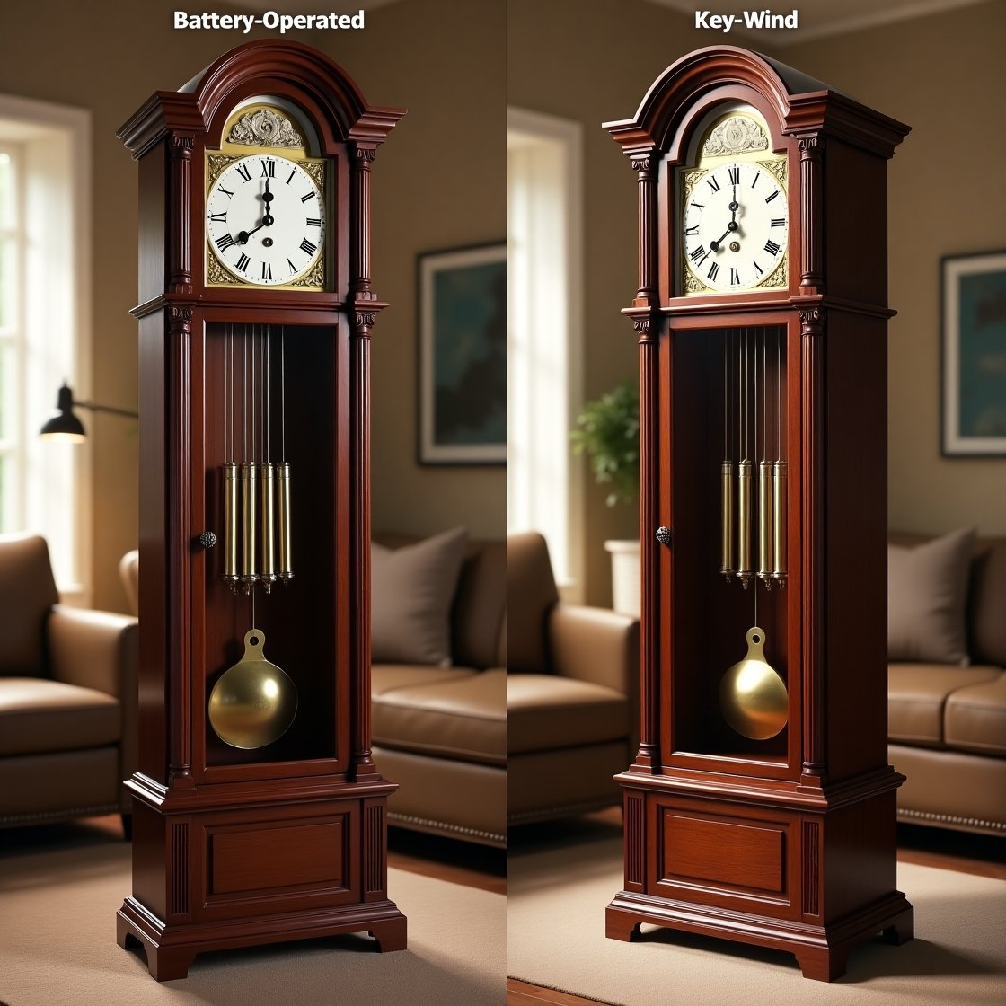 Battery vs Key Wind Grandfather Clocks Which One Suits You Best?