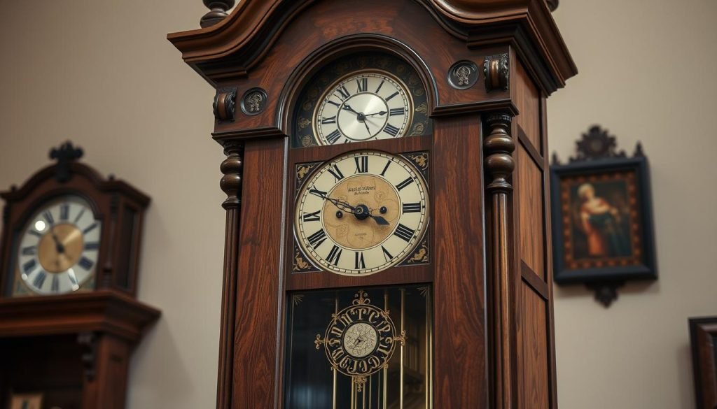 Generate an image of a Custom-Built Artisan Grandfather Clock