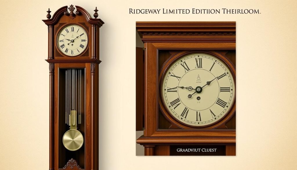 Generate an image of the Ridgeway Limited Edition Heirloom grandfather clock