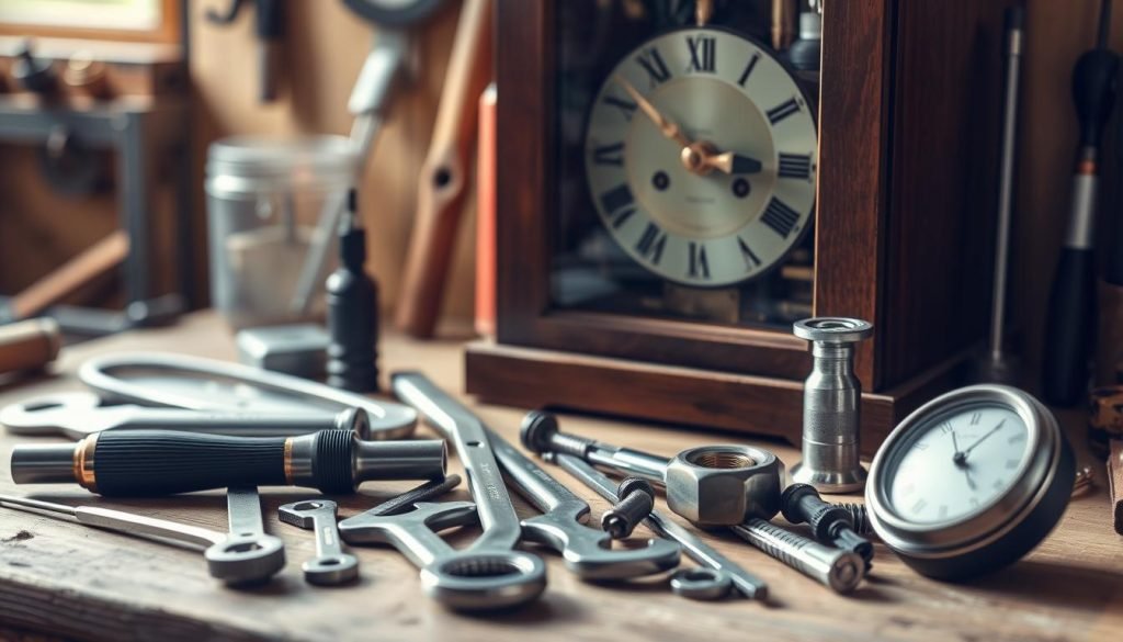 Grandfather clock repair tools kit image