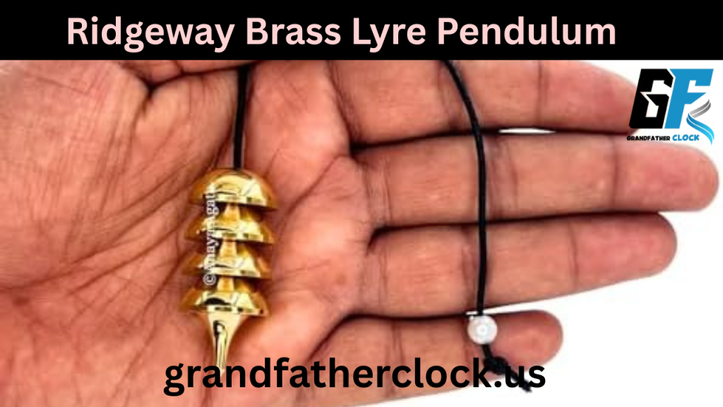 Antique brass grandfather clock pendulum and replacement kit with elegant finish.