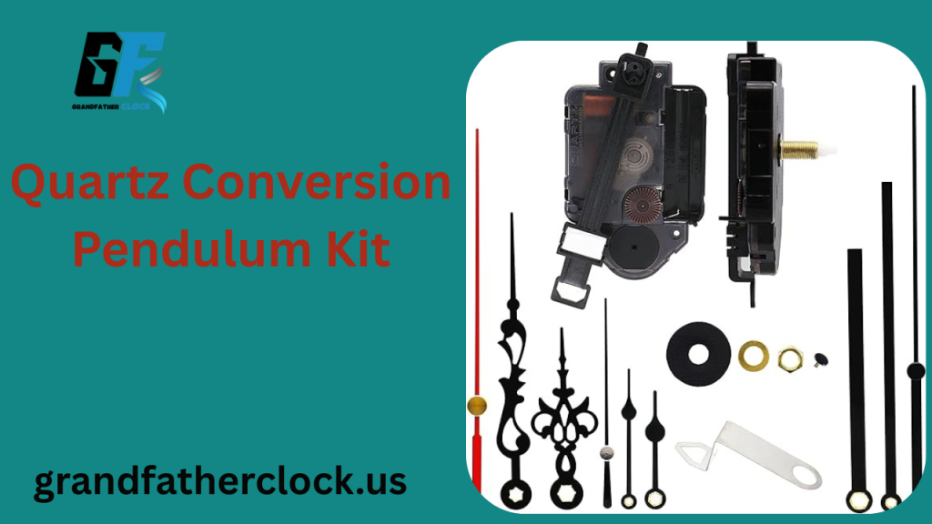 Sleek modern pendulum and replacement assembly for contemporary grandfather clocks.