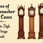 Various styles of grandfather clock cases including traditional, modern, and antique designs.