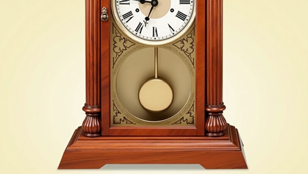 Emperor Model 100M Kit Clock – DIY look, medium brown wood, basic dial, simple structure with visible joints.