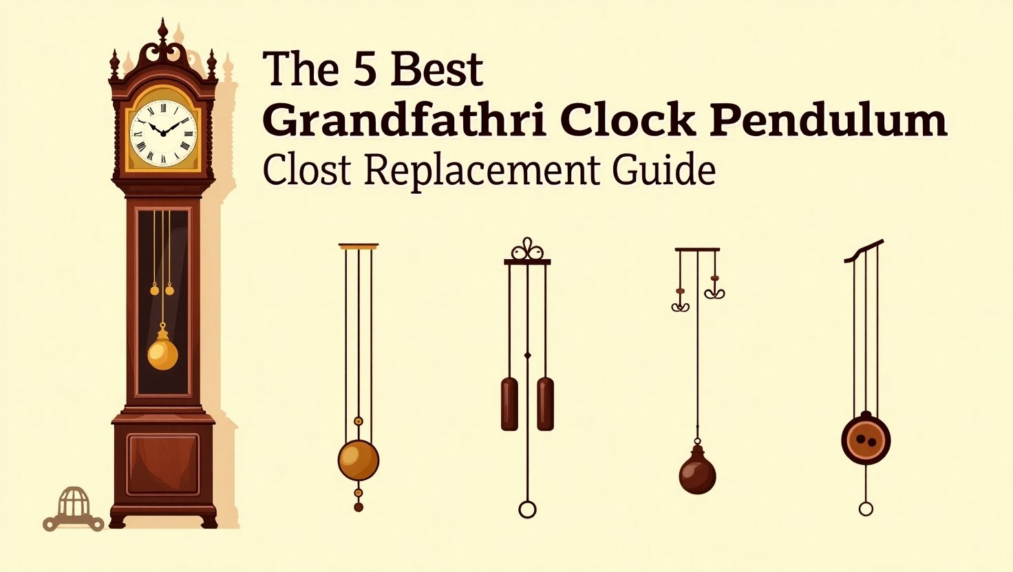 Elegant grandfather clock with visible pendulum and replacement parts for restoration.