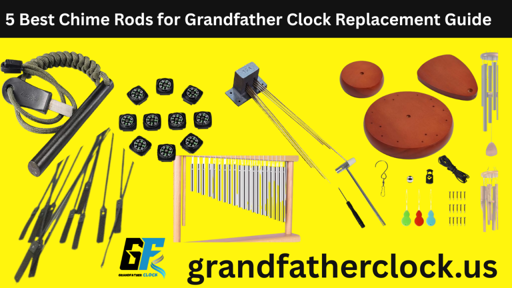 Close-up of polished chime rods for grandfather clock restoration project