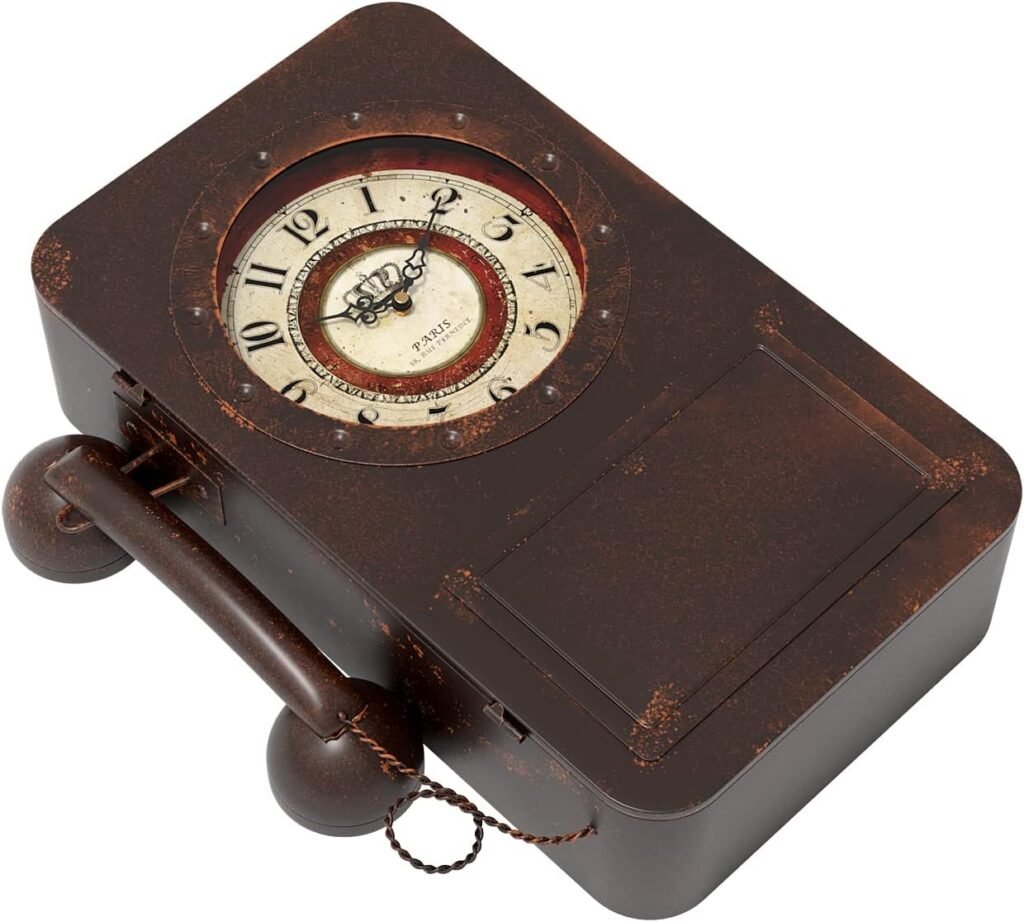 Abdurey Retro Wall Clock with Hidden Safe – vintage decor clock for farmhouse, living room, and office interiors